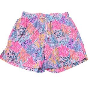 Lilly Pulitzer Men's Board Shorts Swim Trunks Size S Pink Blue Coral